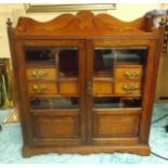 A C.1900 Oak Smokers Cabinet With Brass Fittings &