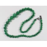 A 19thC. Set Of Jade Beads, Restrung