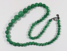 A 19thC. Set Of Jade Beads, Restrung