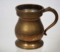 A 19thC. Pot Bellied Brass Tankard