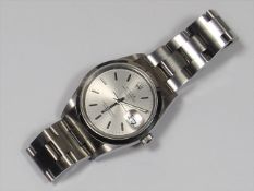 A Gents Rolex Oyster Perpetual Date Watch With Box