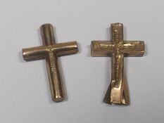 Two 9ct Gold Crucifixes, One A/F