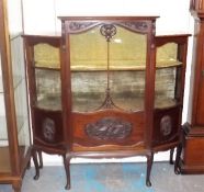 A C.1900 Glazed Display Cabinet With Two Shelves &