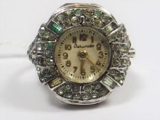 A White Metal Cartier Style Watch Ring By Corundo