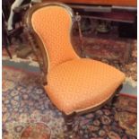 A Small Victorian Upholstered Nursing Chair
