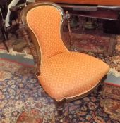 A Small Victorian Upholstered Nursing Chair