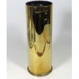 A Heavy Brass Military Shell Stick Stand 33cm High