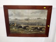Two Hand Coloured 19thC. Framed Horse Racing Print