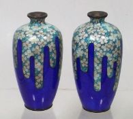 A Pair Of Japanese Cloisonne Vases 12.5cm High