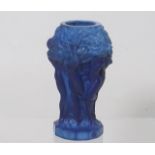 An Art Deco Style Blue Malachite Glass Vase Depict