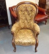 A 19thC. Spoon Back Mahogany Salon Chair