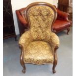 A 19thC. Spoon Back Mahogany Salon Chair