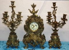 An Impressive 19thC. Gilt Bronze French Clock Garn