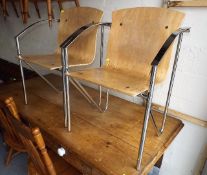 A Pair Of Danish Style Modernist Stainless Steel &