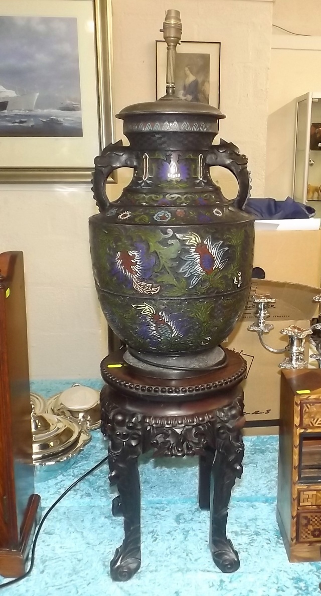 A C.1900 Chinese Padouk Wood Stand With Marble Ins