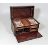 A 19thC. Mahogany Whist Box And Contents