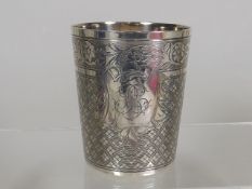 An Antique French Silver Drinking Vessel With Chas