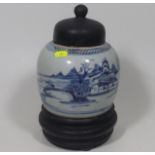 A Late 19thC. Chinese Ginger Jar, Cracked, With Wo
