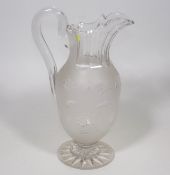 A 19thC. Large Glass Pitcher 30cm High, Small Chip