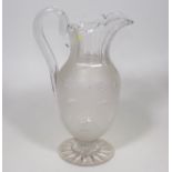 A 19thC. Large Glass Pitcher 30cm High, Small Chip