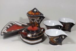 A Retro Style Part Studio Pottery Tea Service