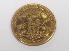 A 1901 USA Double Eagle 20 Dollar Gold Coin