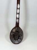 A Large Wooden Spoon Decorated With Silver Taunton