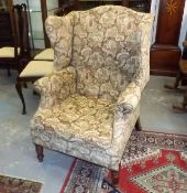 A Mahogany Framed William IV Wing Back Armchair