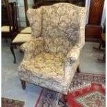 A Mahogany Framed William IV Wing Back Armchair