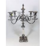 A 19thC. Five Point Silver Plated Candelabra Table