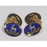 A Pair Of 18ct Gold Enamelled Royal Warwickshire R