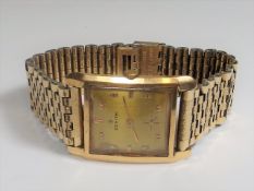 A Vintage 18ct Gold Gents Zenith Watch