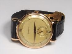 A 1950'S 18ct Gold Gents Jaeger Lecoultre Watch