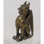 A 19thC. Brass Gargoyle Figure