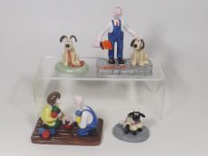 Four Coalport Porcelain Wallace And Gromit Figures