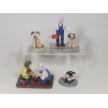 Four Coalport Porcelain Wallace And Gromit Figures