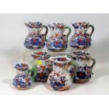 Seven Masons Ironstone Jugs With Snake Handles