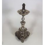 An 18thC. Spanish Silver Candlestick Converted To