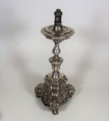 An 18thC. Spanish Silver Candlestick Converted To