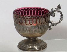 A Late Victorian Silver Plated Bonbon Dish With Cr