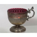 A Late Victorian Silver Plated Bonbon Dish With Cr