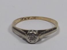 A 9ct Gold With With Platinum Mounted Small Diamon