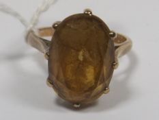A 9ct Gold Ring With Citrine Stone