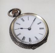 A Silver Pocket Watch With Top Winder