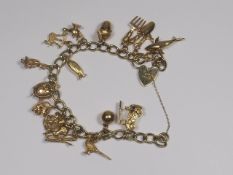 A 9ct Gold Charm Bracelet
