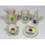 Five Pieces Of Goss Crested Ware