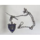 A Silver Albert Chain With Silver Coventry Fob