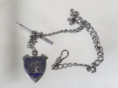 A Silver Albert Chain With Silver Coventry Fob