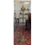 A Floor Standing Brass Victorian Oil Lamp and a bo