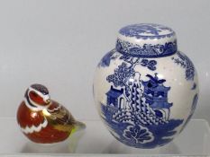 A Masons Ironstone Ginger Jar & Cover Twinned With